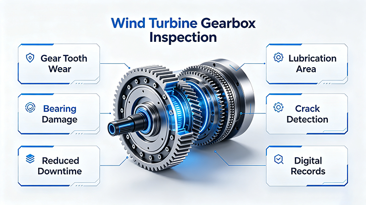 Wind Turbine Gearbox Inspection with an Industrial Borescope