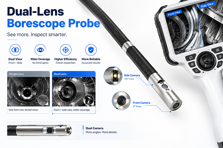 Dual-View Borescope: Forward-View vs. Side-View Inspection Comparison
